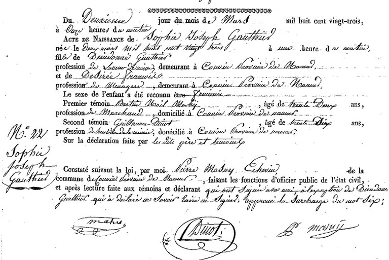 GAUTHIER Sophie Joseph
