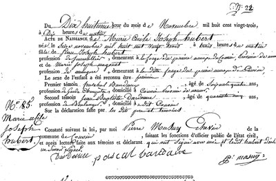 HUBERT Marie Cécile Joseph