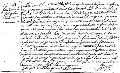 CHAVET Ferdinand Joseph