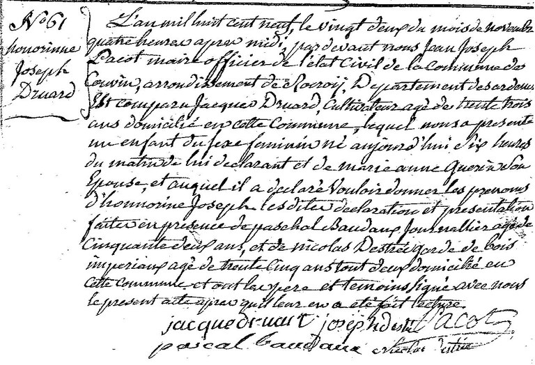 DRUAR Honnorine Joseph
