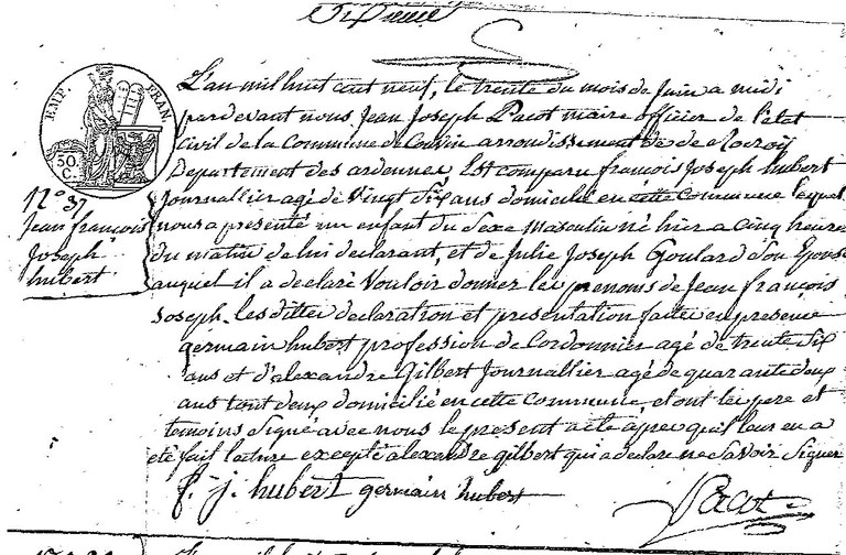 HUBERT Jean François Joseph