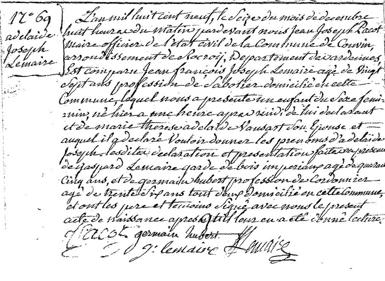 LEMAIRE Adélaïde Joseph