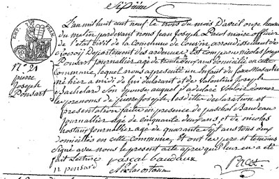 PONSART Pierre Joseph