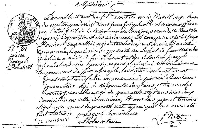 PONSART Pierre Joseph