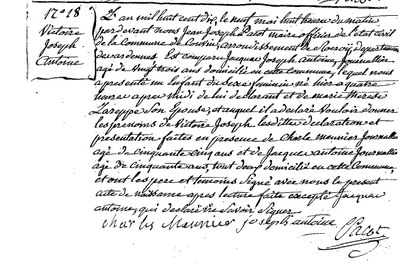 ANTOINE Victoire Joseph
