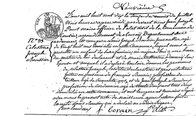 BOUSSIN Célestine Joseph