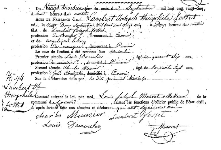 FOSSET Lambert Joseph Théophile