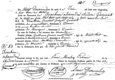 GAMANT Joachim Alexandre Isidore