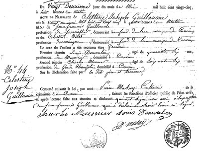 GUILLAUME Célestine Joseph