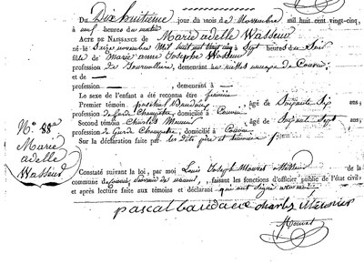 WASSEUR Marie Adelle