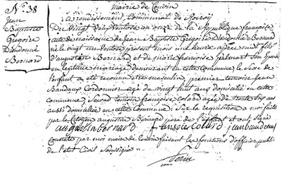 BERNARD Jean Baptiste Grégoir Dieudonné