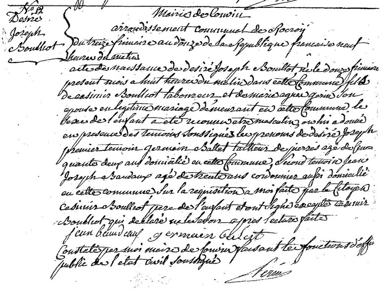 BOUILLOT Désiré Joseph