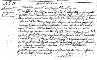 COLONVAL Lambert Joseph