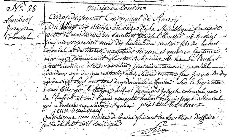 COLONVAL Lambert Joseph