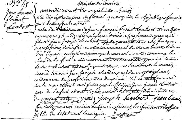 LAMBERT Jean François Florent