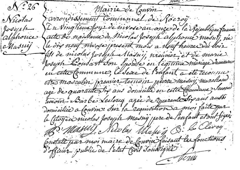 MASUY Nicolas Joseph Alphonce