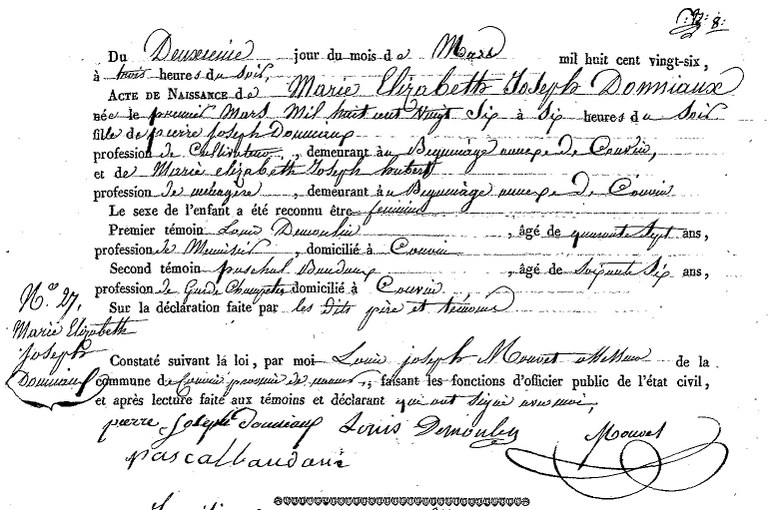 DONNIAUX Marie Elisabeth Joseph