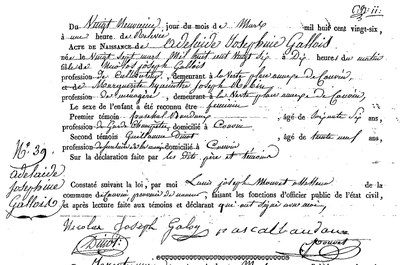 GALLOIS Adélaide Francois