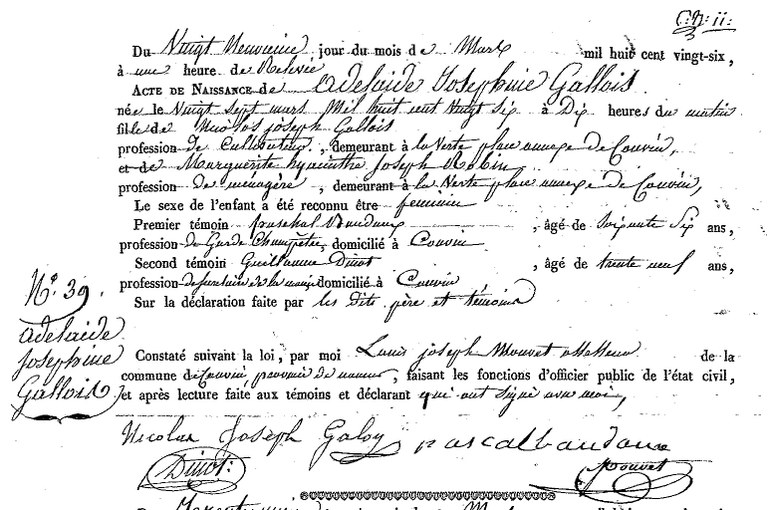 GALLOIS Adélaide Francois