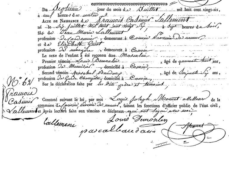 LALLEMENT François Casimir