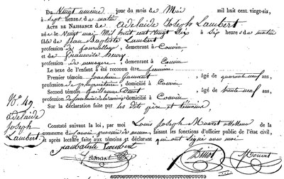 LAMBERT Adélaide Joseph
