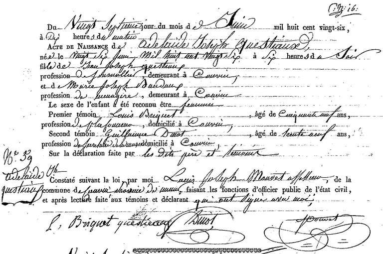 QUESTIAUX Adélaide Joseph