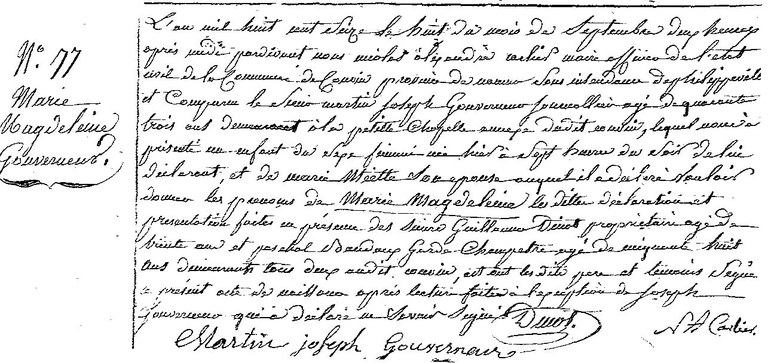 GOUVERNEUR Marie Magdalaine