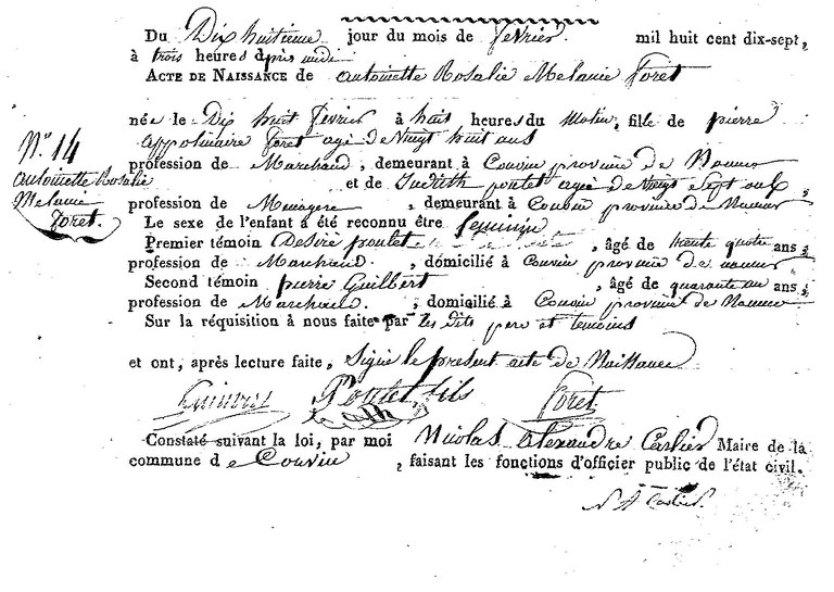 FORET Antoinette Rosalie Mélanie