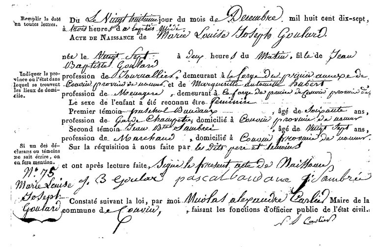 GOULARD Marie Louise Joseph