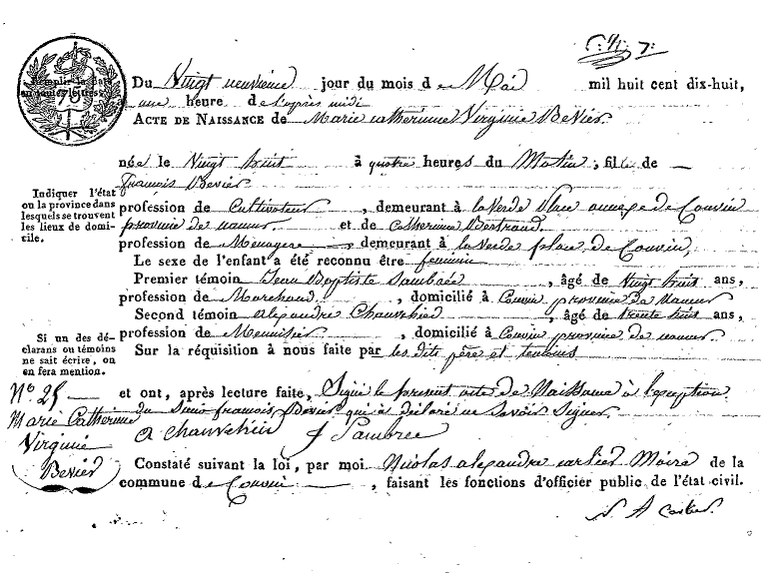 BEVIER Marie Catherine Virginie