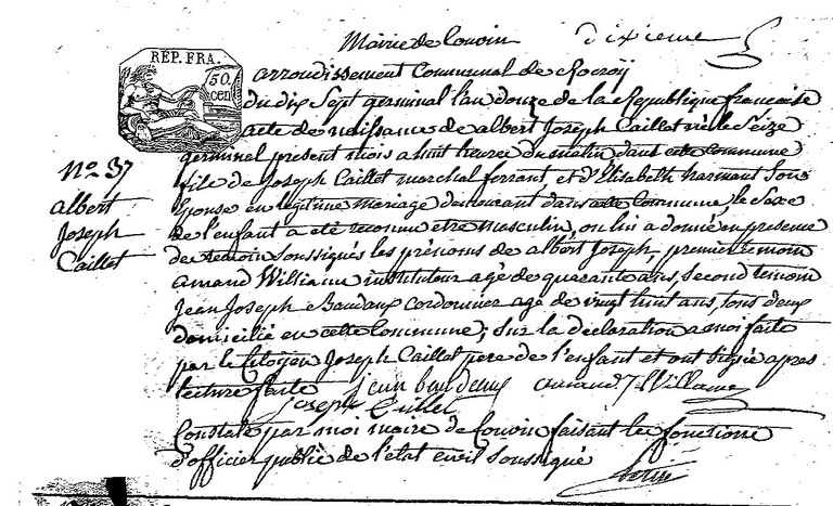 CAILLET Albert Joseph