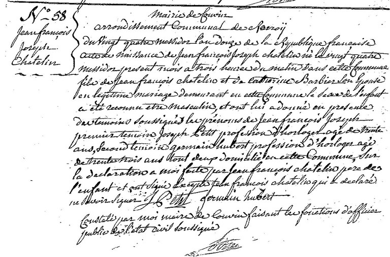 CHATELIN Jean François Joseph