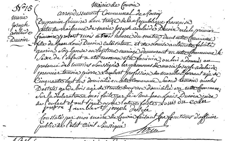 DUCOIN Marie Joseph Adelaïde
