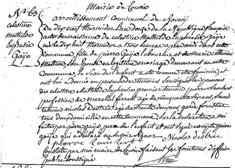 GAYE Celestine Mathilde Euphrasie