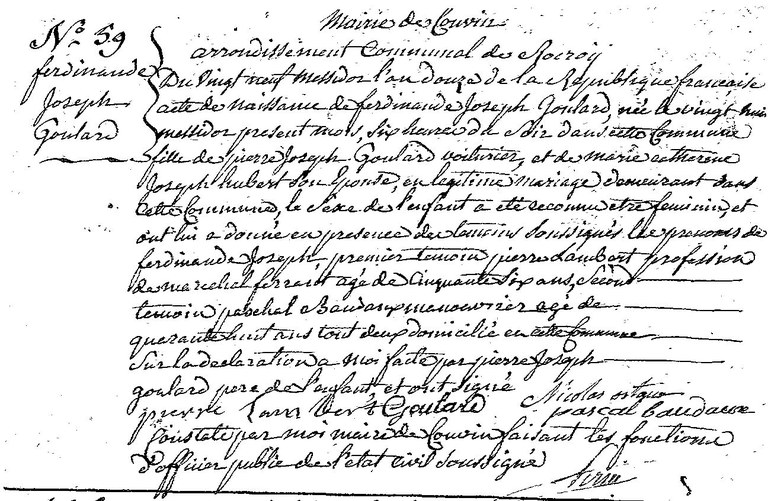GOULARD Ferdinande Joseph