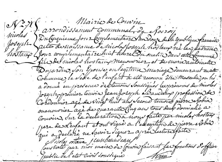 HOSTAUX Nicolas Joseph