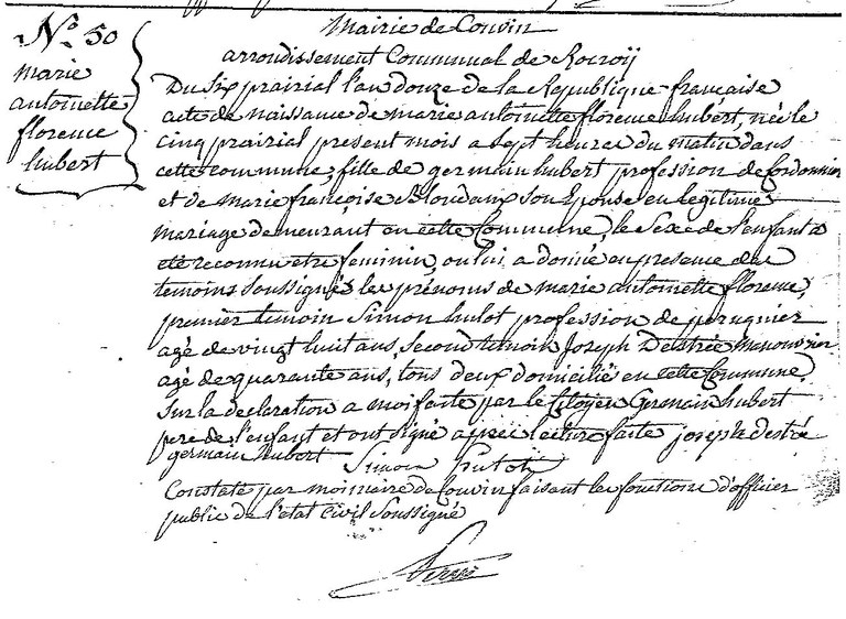HUBERT Marie Antoinette Florence