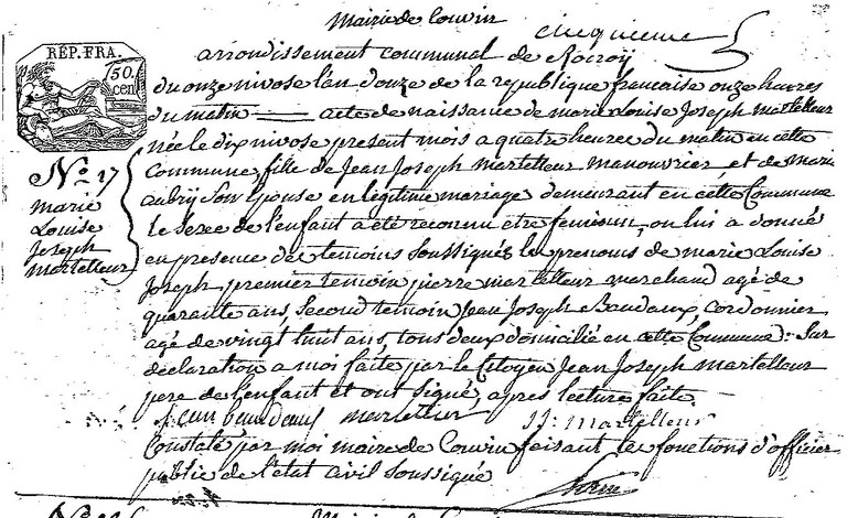 MARTELLEUR Marie Louise Joseph