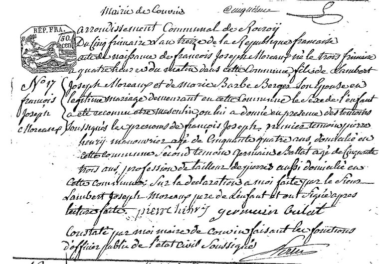 MOREAUX François Joseph
