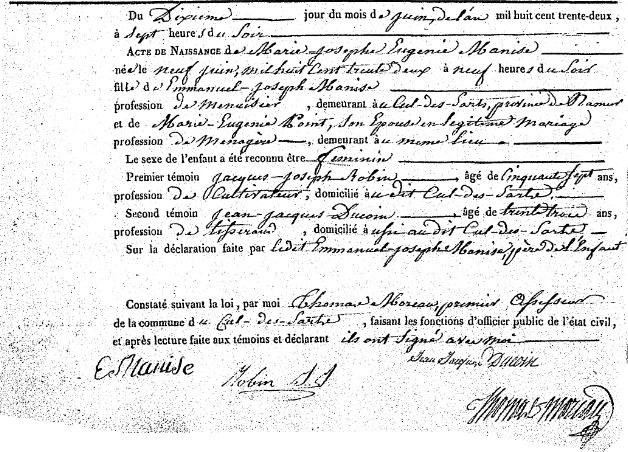 Manise Marie Josephe Eugénie