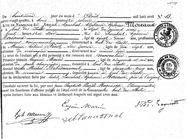 Moreaux Joseph-Lambert-Alphonse-Ephrème