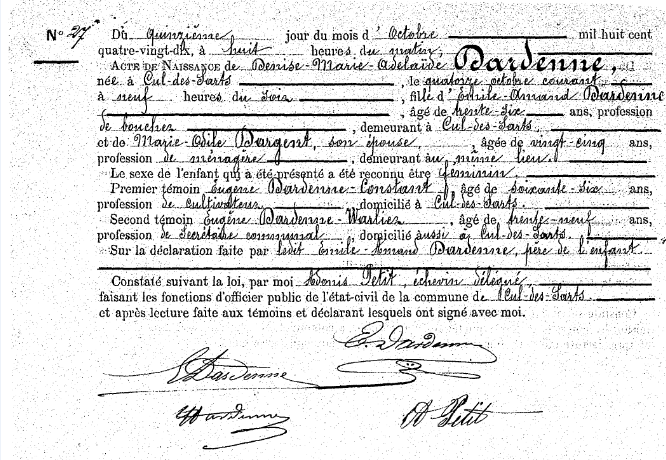 Dardenne Denise-Marie-Adelaïde