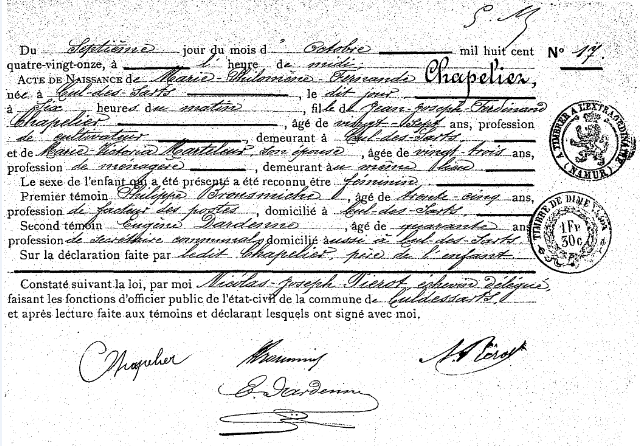 Chapelier Marie-Philomène-Fernande