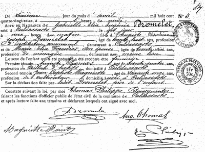 Dromelet Gabrielle-Élia-Eugénie