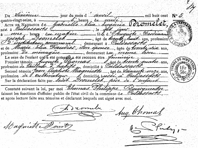 Dromelet Gabrielle-Élia-Eugénie