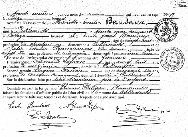 Baudaux Mariette-Émilie