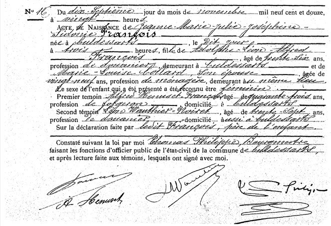 Jeanne Marie Julie Joséphine Sidonie François