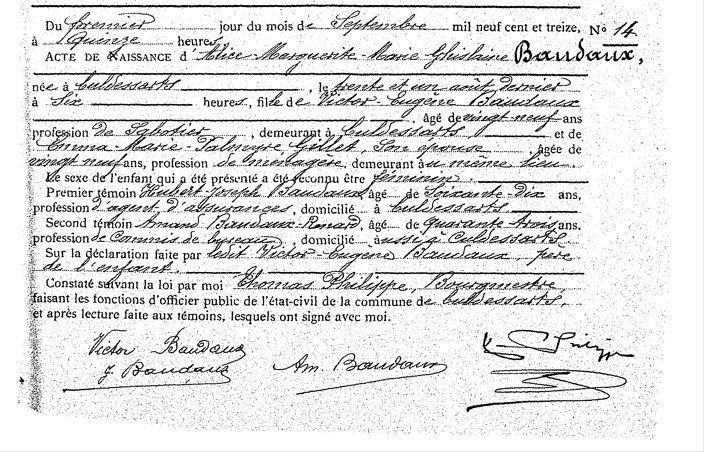 Alice Marguerite Marie Ghislaine Baudaux