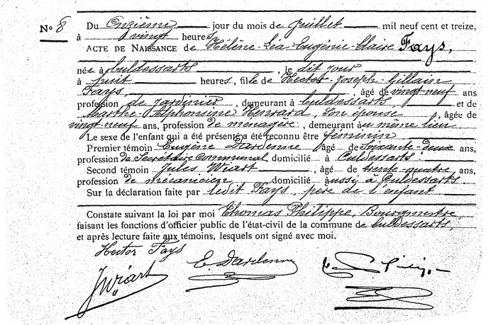 Hélène Léa Eugénie Claire Fays