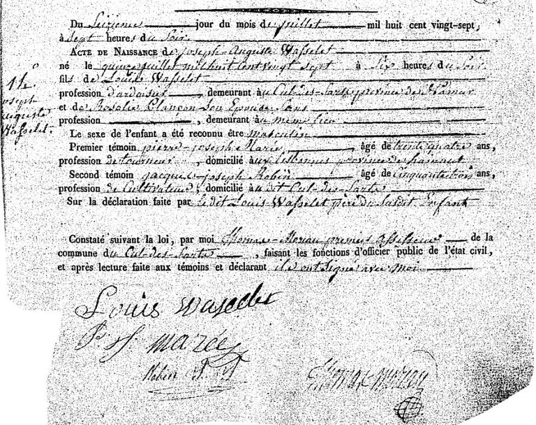 WASSELET Joseph Auguste